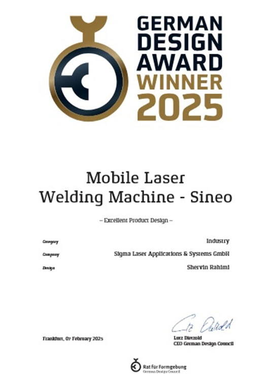 german design awards certificate